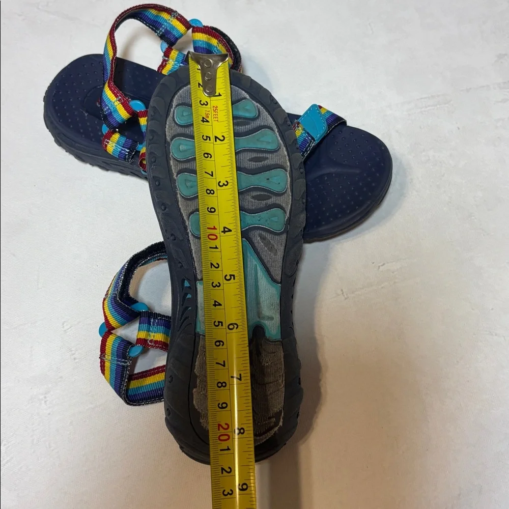 Skechers Kids Rainbow Reggae Multicolor Strap Sandals - Navy, EUC, size 4